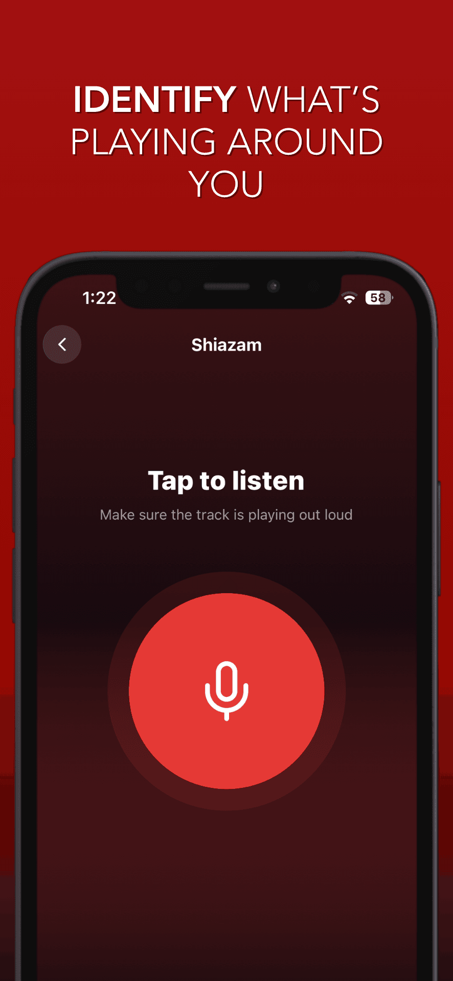Rawda Shiazam audio identification screen